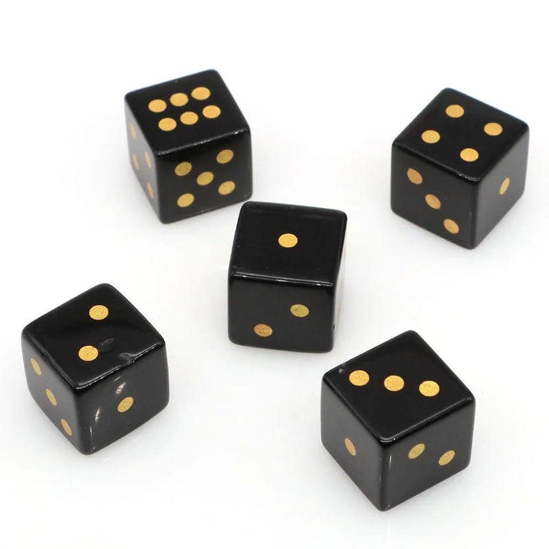 Würfel aus Naturstein D6 – Lapislazuli & Obsidian