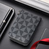 Men's PU Leather Card Holder with Geometric Pattern and Zipper Closure