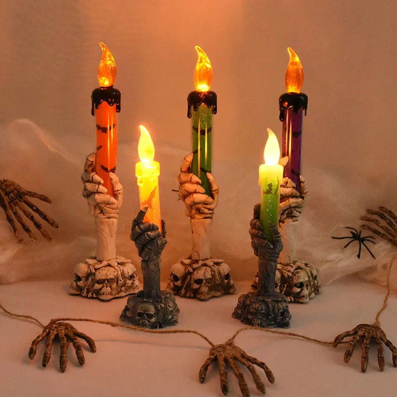 LED Skeleton Ghost Hand Candles for Halloween Decor