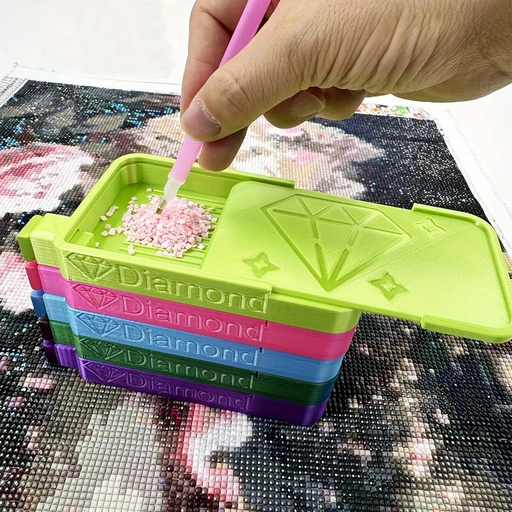 Diamond Painting Drill Storage Tray with Slide Cover