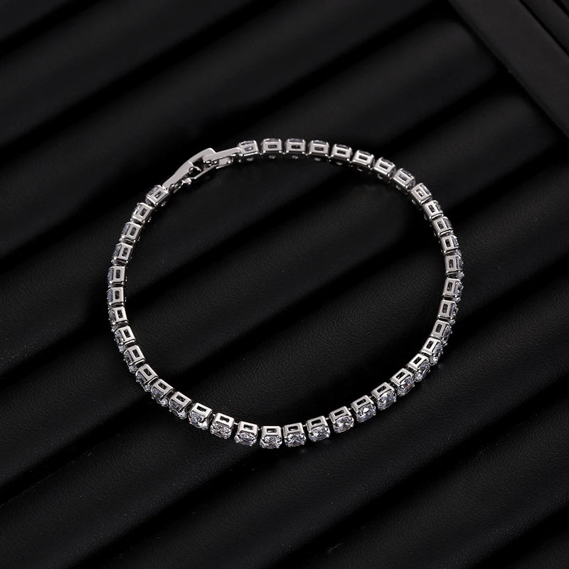 Iced-Out Cubic Zirconia Tennis Bracelet