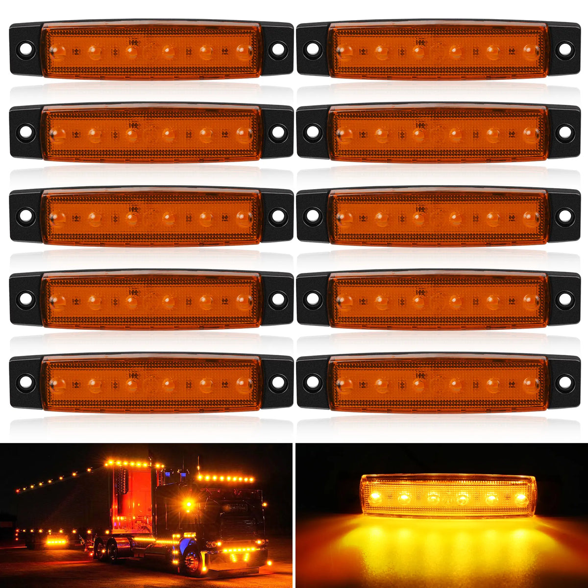 IP67 Waterproof LED Side Marker Lights (Set of 10)