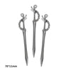 A set of 16 gun-shaped charms for DIY jewelry making in silver metal.