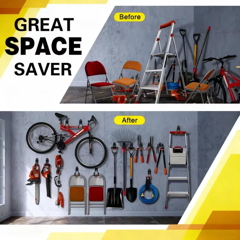 Heavy Duty Multi-Purpose Wall Hooks for Garage and Garden Storage