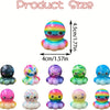 Collection de balles anti-stress ou jouets fidget colorés et moelleux de différentes tailles et nuances.
