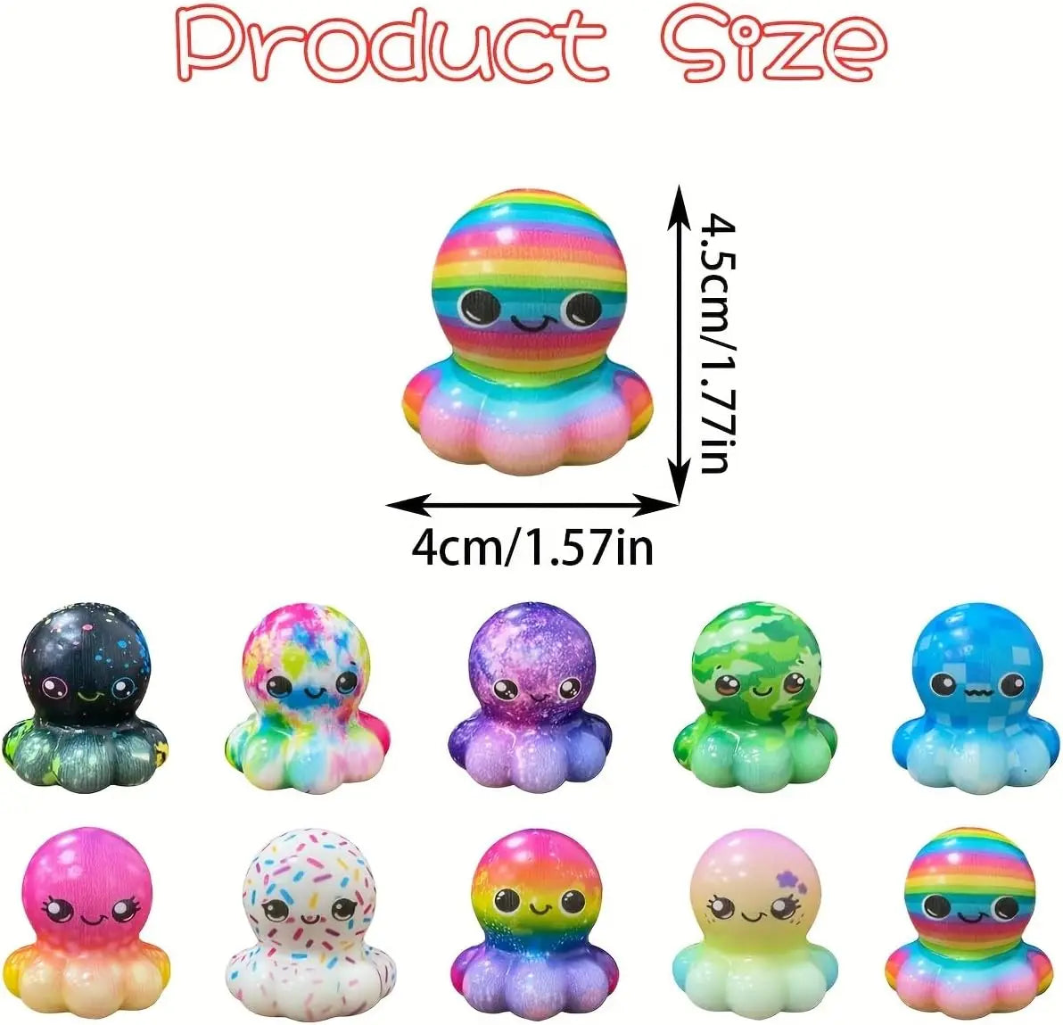 Collection de balles anti-stress ou jouets fidget colorés et moelleux de différentes tailles et nuances.