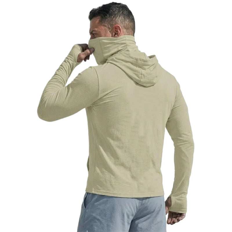 Sudadera con capucha para hombre con protección solar UPF 50+