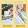 Two methods shown for using a multifunctional cleaning brush with a replaceable scouring head.