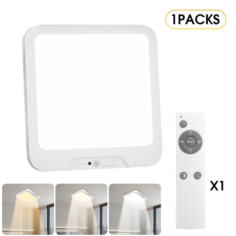 Rechargeable LED Ceiling Light with Remote & Motion Sensor