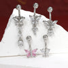 Piercing de Ombligo con Mariposa Colgante