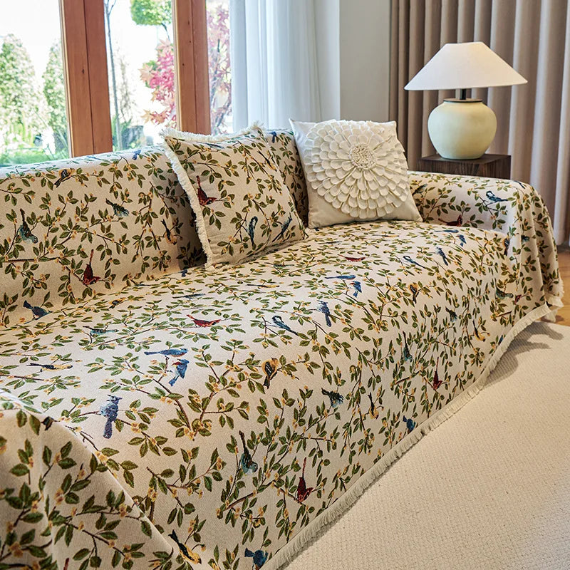 Boho Retro Cotton-Linen Sofa Cover