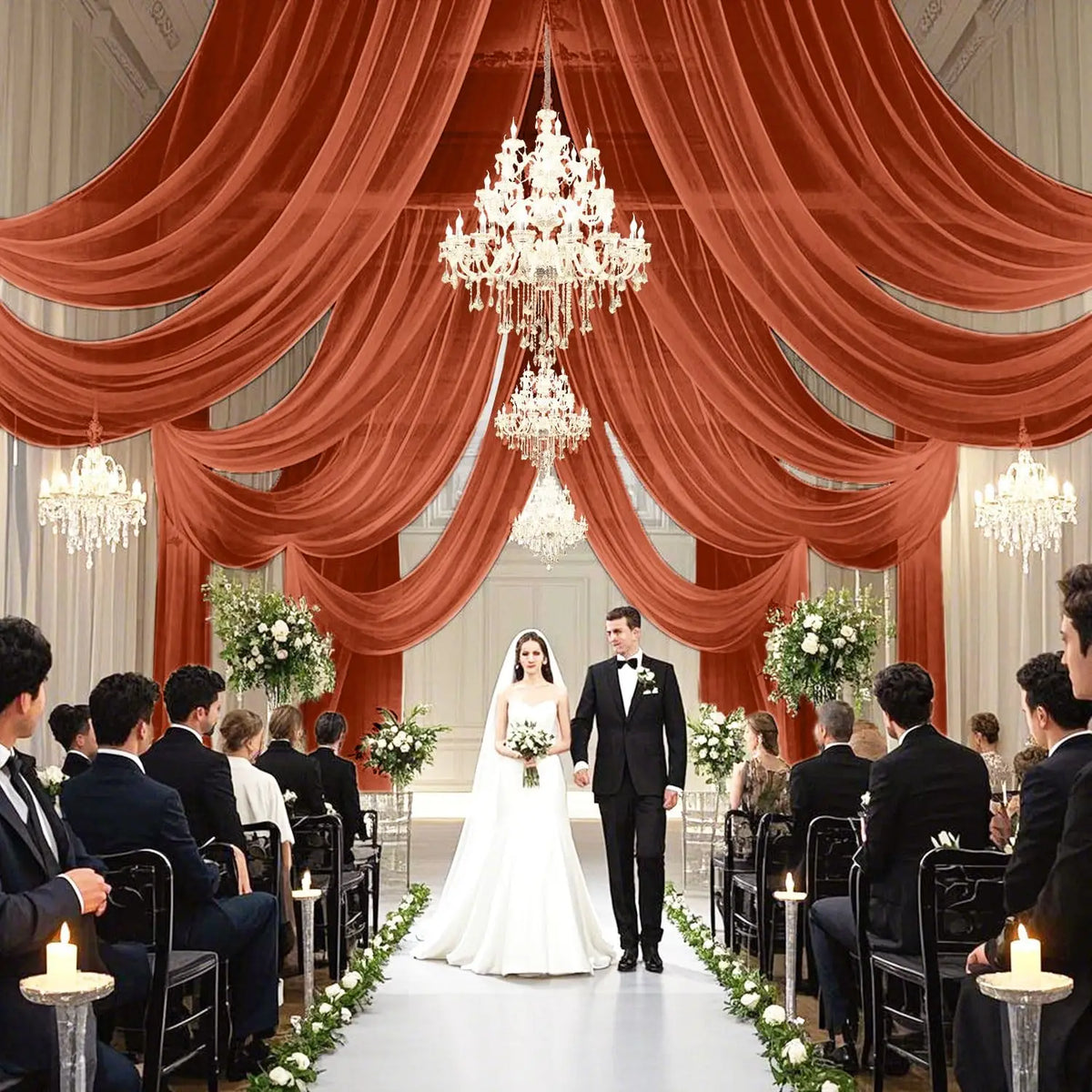 Sheer Chiffon Ceiling Drapes for Weddings & Events