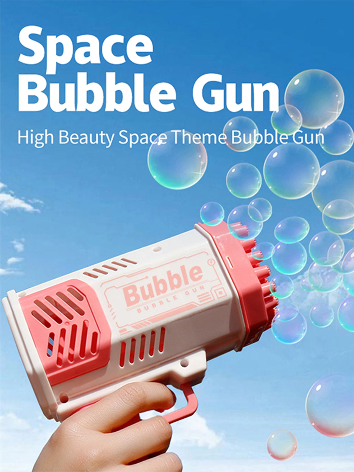 Kids Bubble Blower Gun - 40 Hole Electric Toy