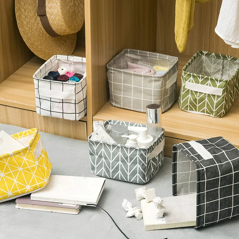 Foldable Canvas Storage Basket with Handles