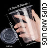 Disposable Plastic Cups with Lids (50-Pack)