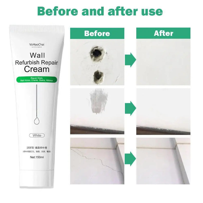 Quick-Dry Wall Repair Putty - 150ml Tube with Applicator Tip