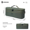Olive green portable storage bag for camping tableware with organizer compartments