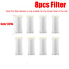 Eight silicone filter elements for a shower head, packaged in a set of eight.