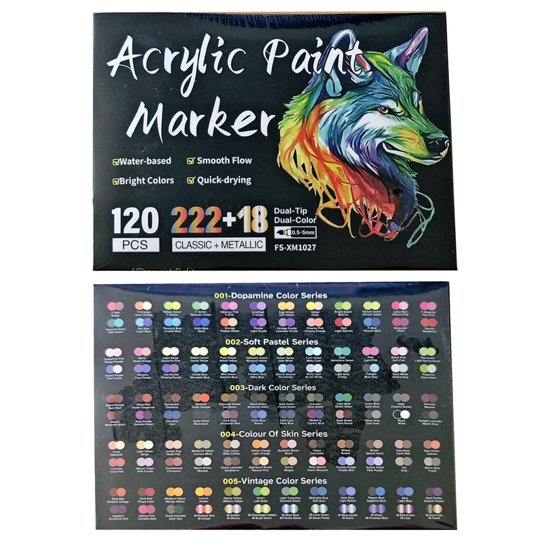 Dual-Tip Acrylic Paint Markers