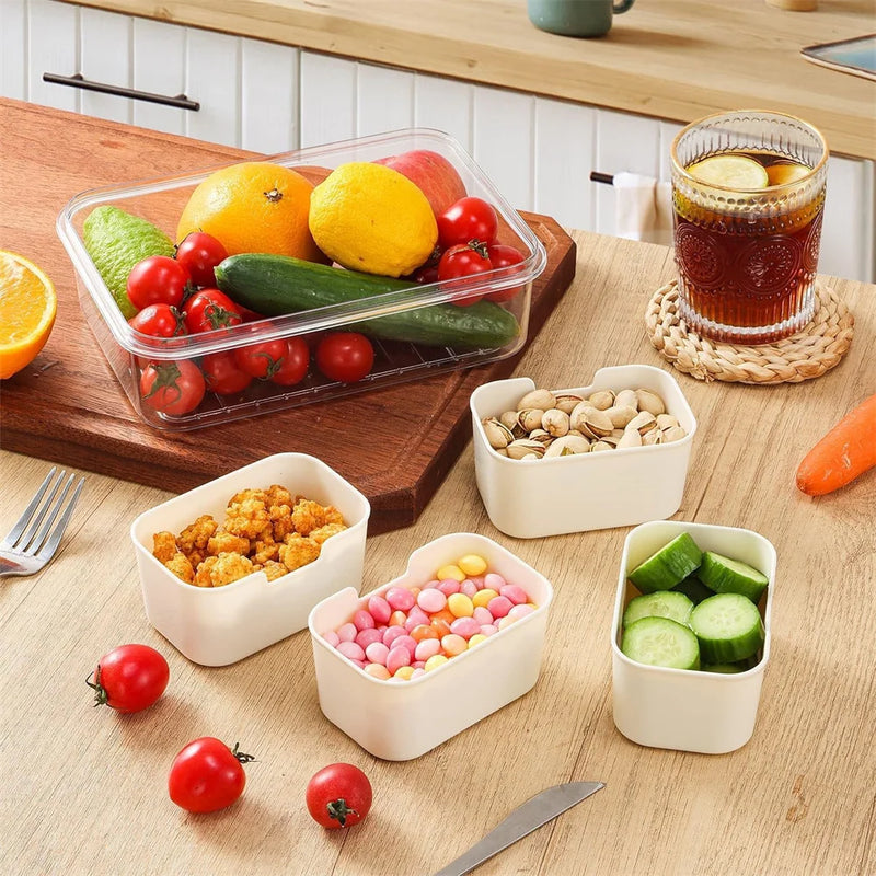 4-Compartment Snack Box with Lid