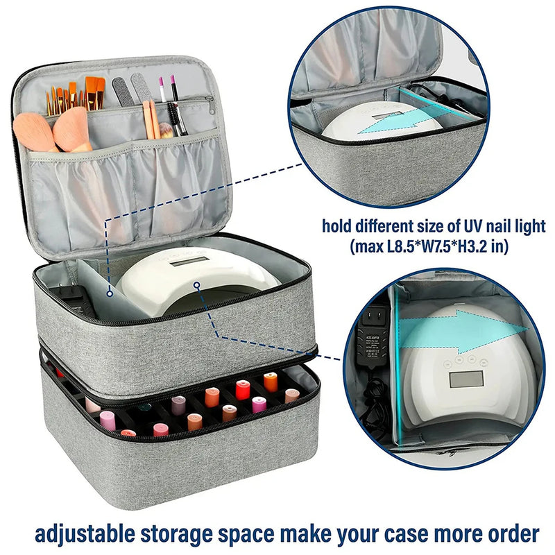 Double-Layer Portable Nail Polish Organizer