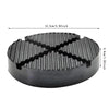 Black rubber jack pad with a cross pattern for car pinch welds
