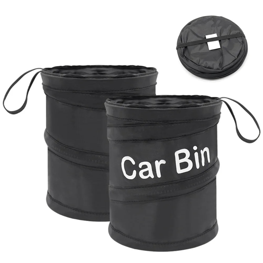 Waterproof Car Trash Can with Lid and Side Pocket