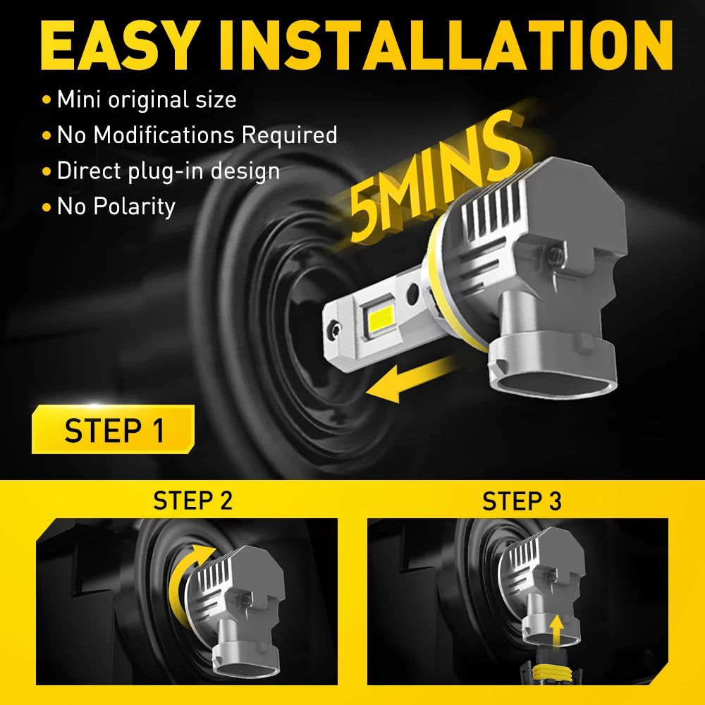 LED Headlight Bulbs with Canbus Technology (Pair)