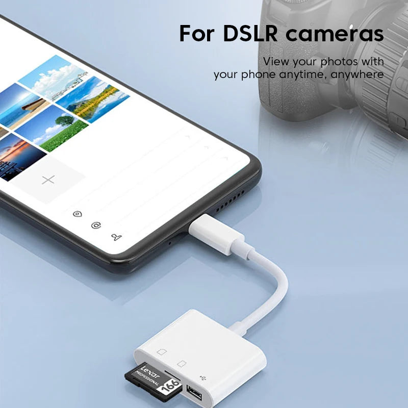 USB-C 3-in-1 Card Reader for SD and TF Cards