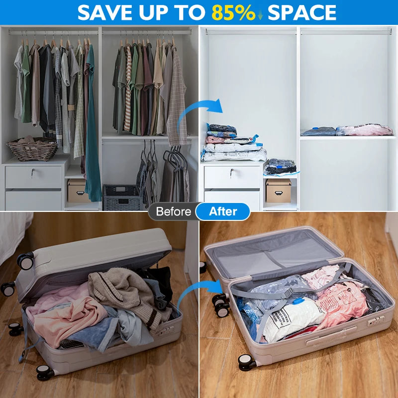 Storage bags for vacuum sealing items with an electric pump and Type-C charging