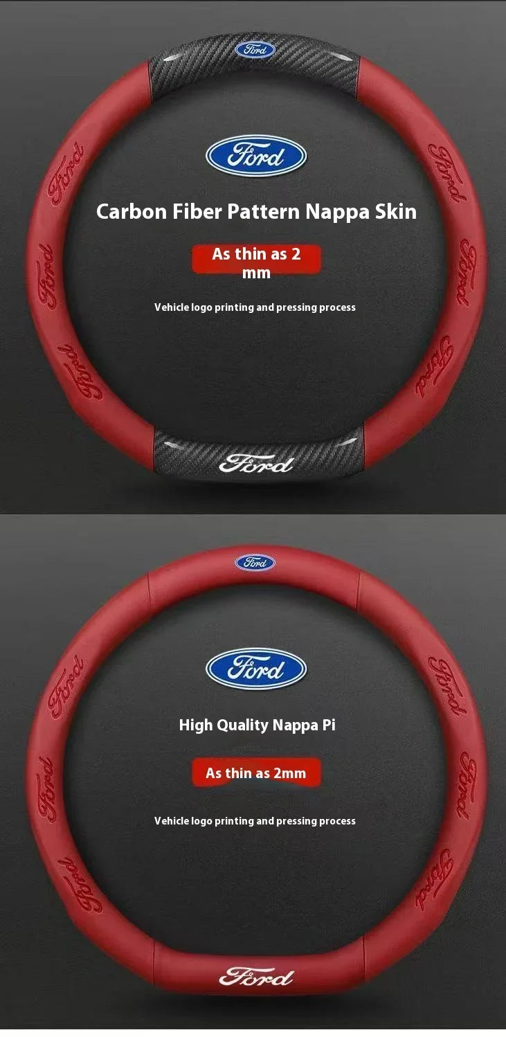Carbon Fiber Steering Wheel Cover for Ford Models