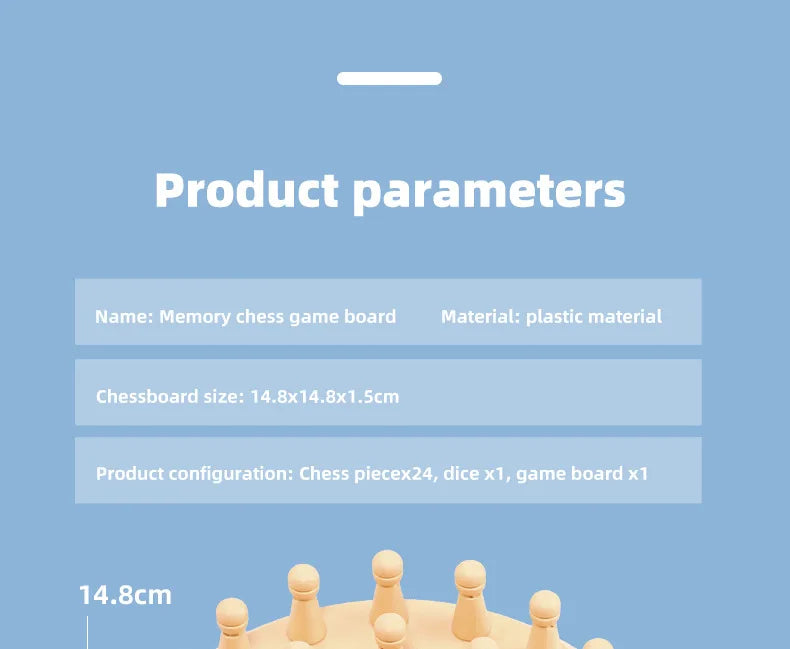 Wooden Memory Match Stick Chess Game – Montessori Color Matching Board Game