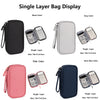 Single layer bag display in black, grey, and pink colors showing organized cables.