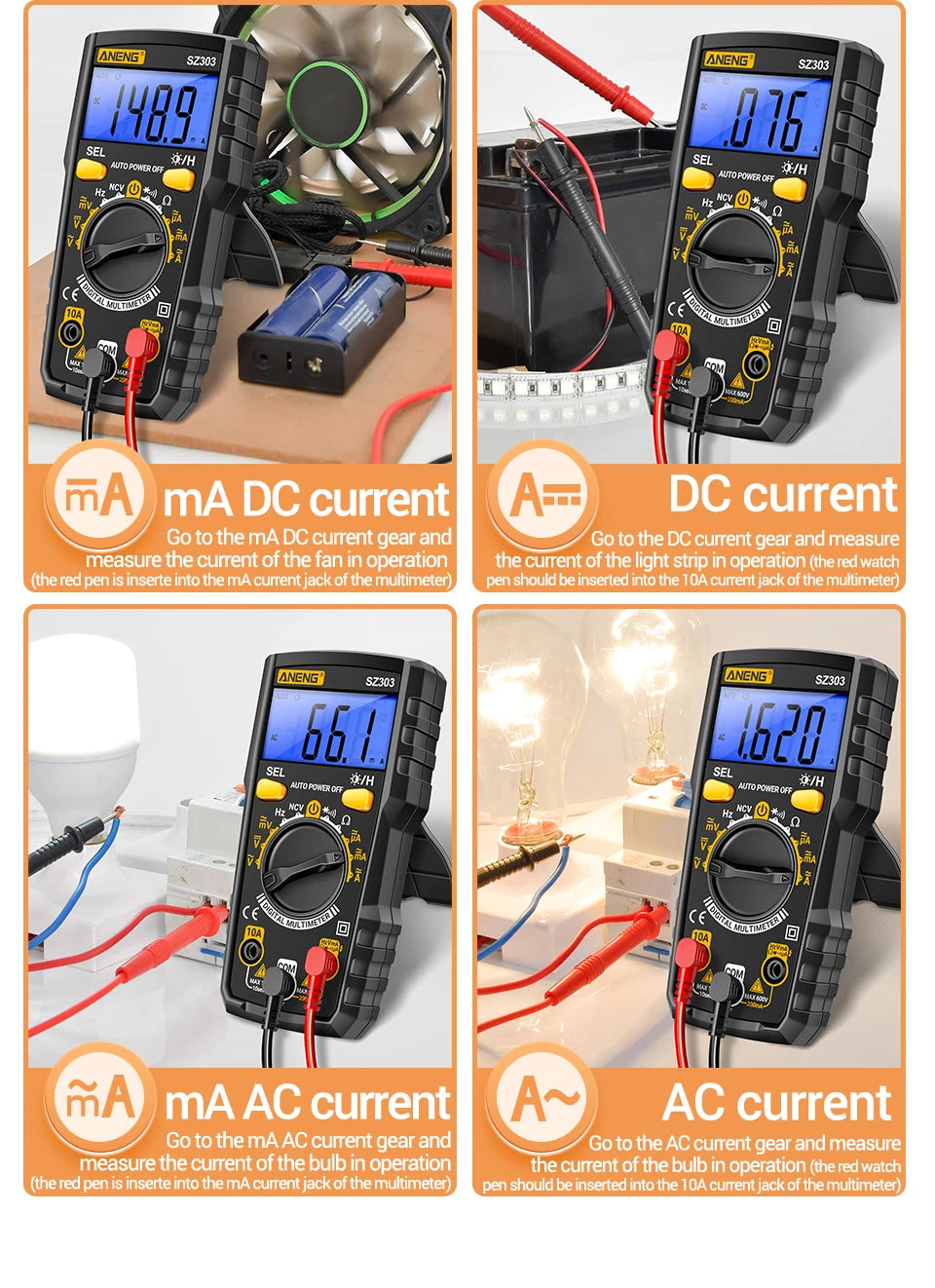 Digital Multimeter with NCV, Auto-Ranging and LCD Backlit Display