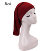 A red stretchable spandex dreadlock tube hair protection cap displayed on a white mannequin head.