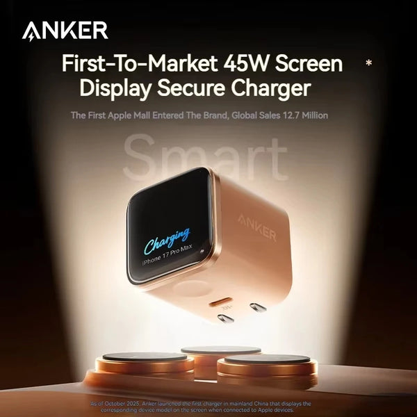 Anker First-to-Market 45W Ladegerät mit Bildschirm, lädt ein iPhone 17 Pro Max