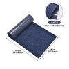 Roll of dark blue denim fabric for iron-on patches with a back side view