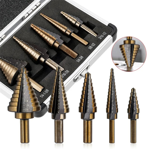 HSS-Kobalt-Stufenbohrer-Set für Metall & Bleche