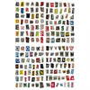 A collection of 181 vintage alphabet letter stickers in various colors and styles.