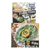 A box and a green metal spinning top toy named Libra T125ES from Takara Tomy