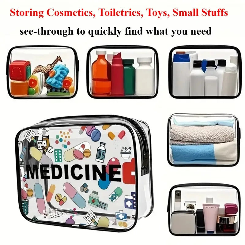 Transparent Travel Makeup Bag with Large Capacity Organizer