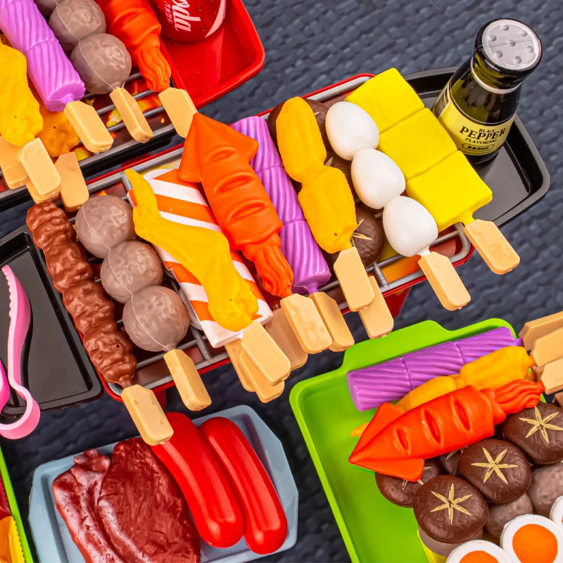 Kids BBQ Playset with Grill and Simulated Food