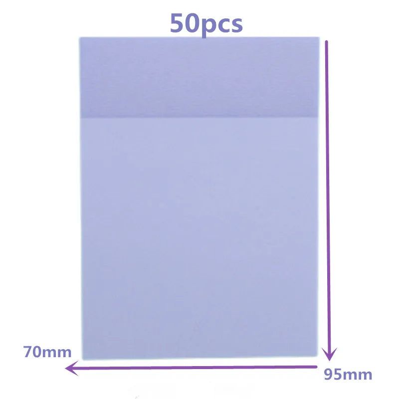 Clear Self-Adhesive Sticky Notes Pack of 50