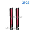 Two red metal injection pens with black caps shown side by side.