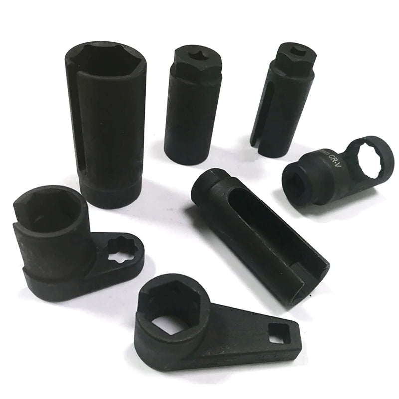 7-Piece Oxygen Sensor Socket Set with 1/2" & 3/8" Drive Options
