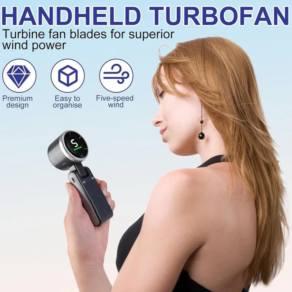 Portable Handheld Turbo Fan with Digital Display