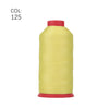 A spool of yellow heavy-duty nylon bonded thread with a red cap.