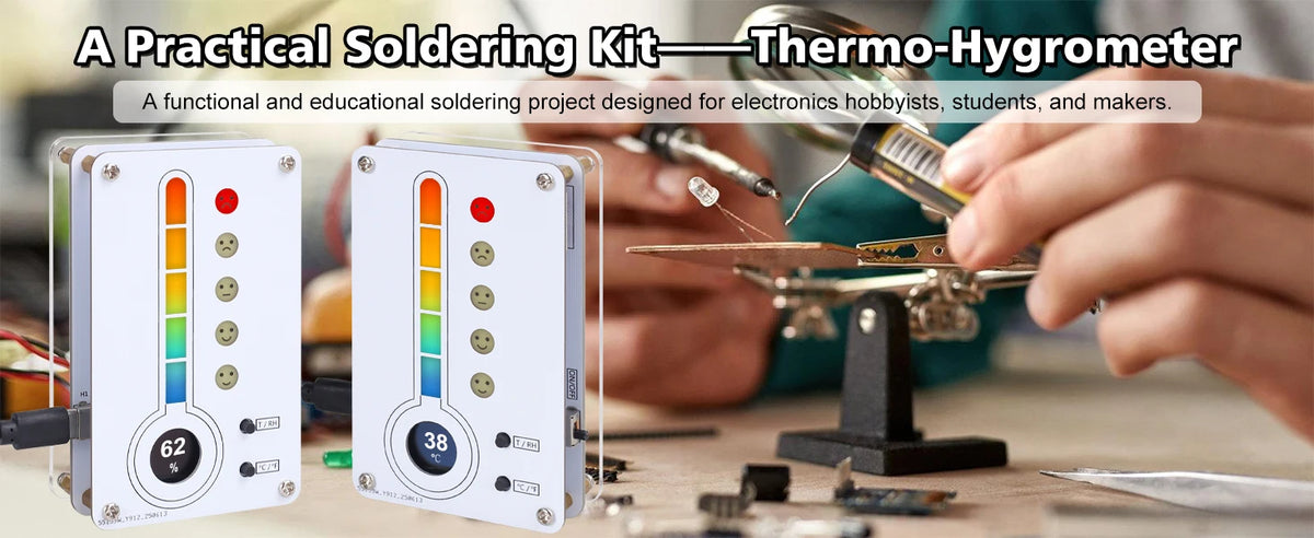 DIY Temperature and Humidity Meter Soldering Kit with LED Display