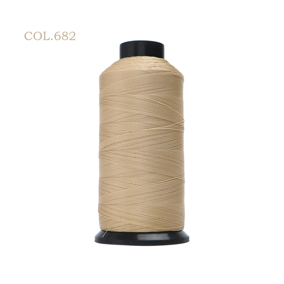 A spool of beige heavy-duty nylon bonded thread labeled COL.682.