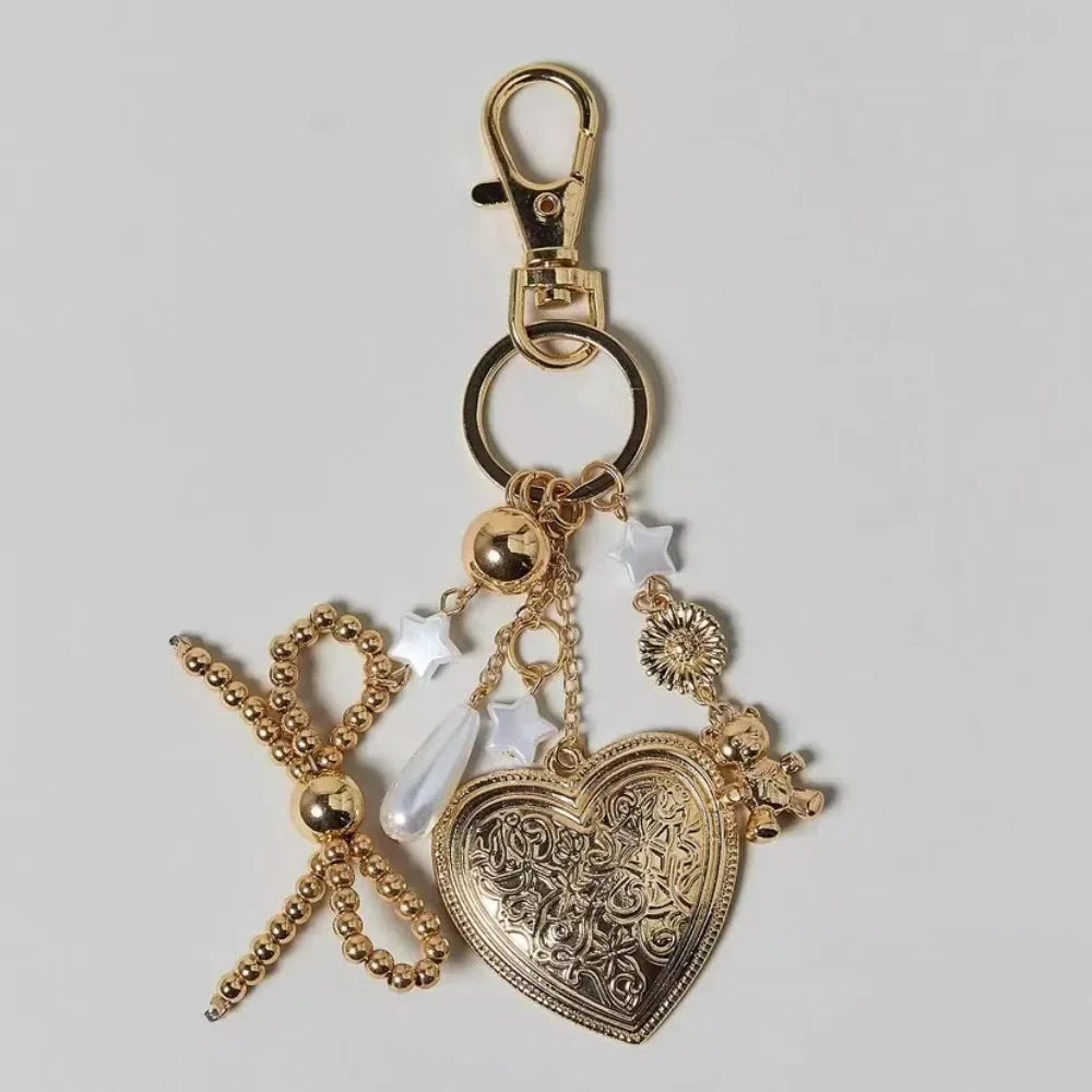 Beaded Keychain with Evil Eye Charm and Tassel